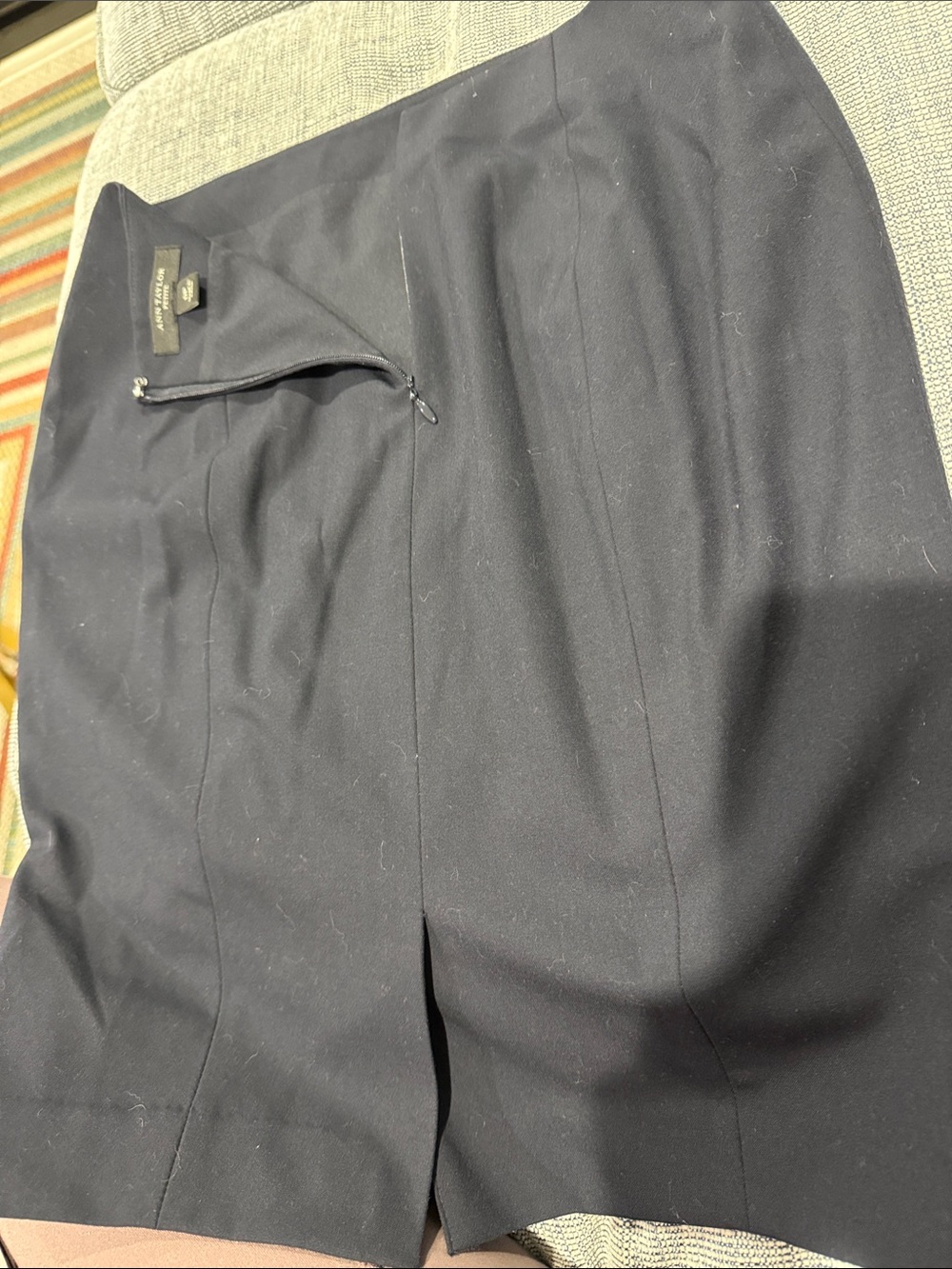 Ann Taylor Dark Navy Pencil Skirt with Front Slit Detail